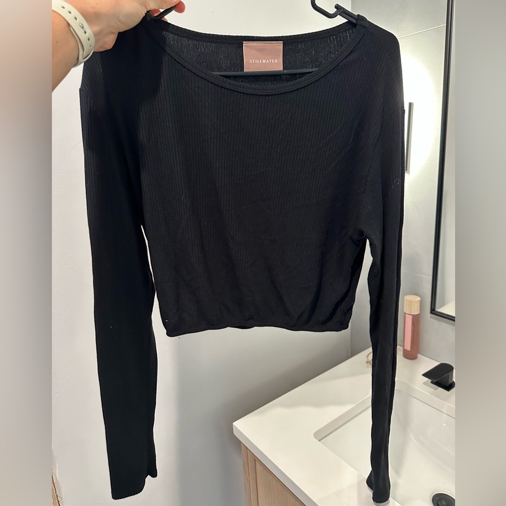 Stillwater long sleeve cropped knit top